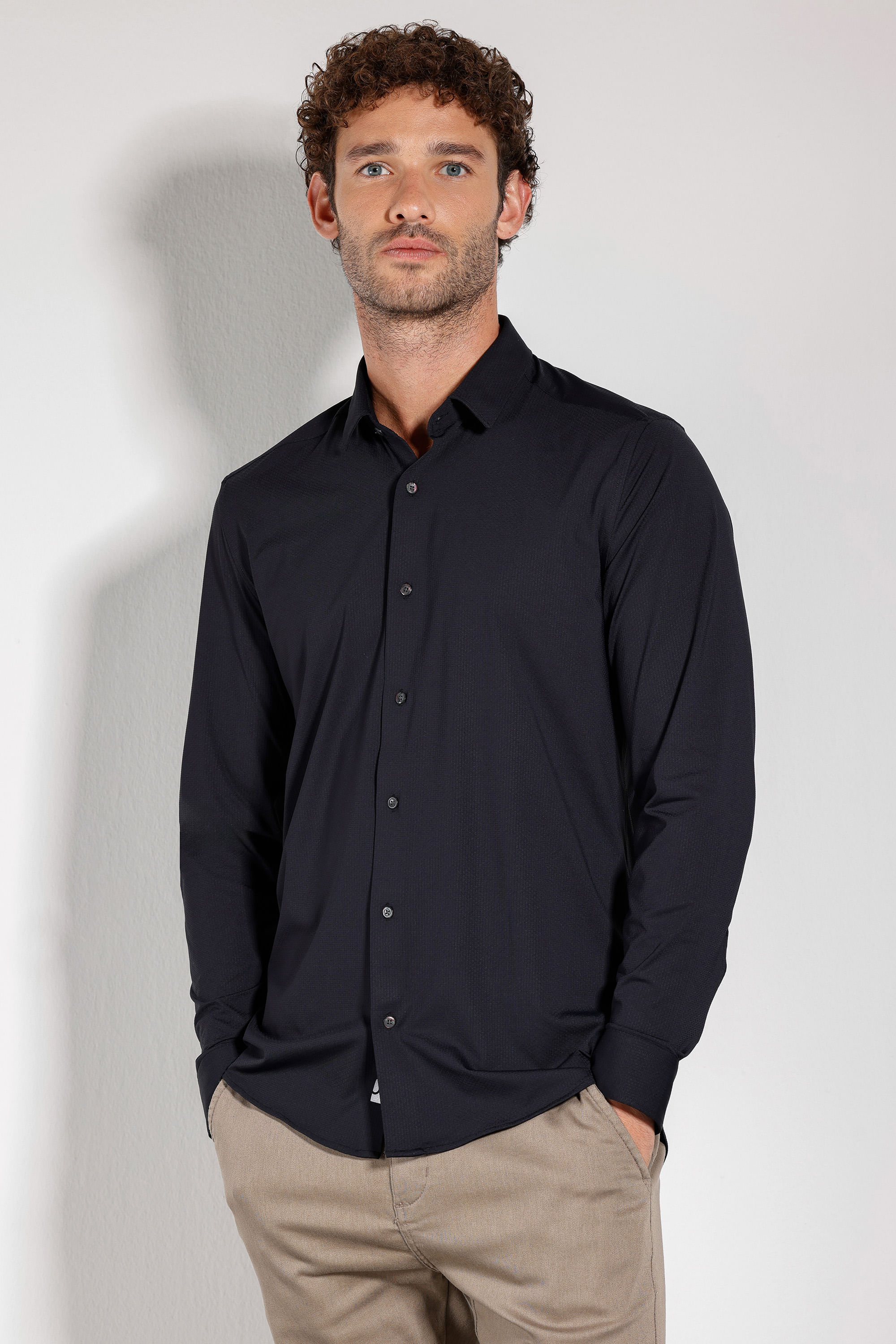 Camisa Manga Longa Bold R+ Texturizada Preto