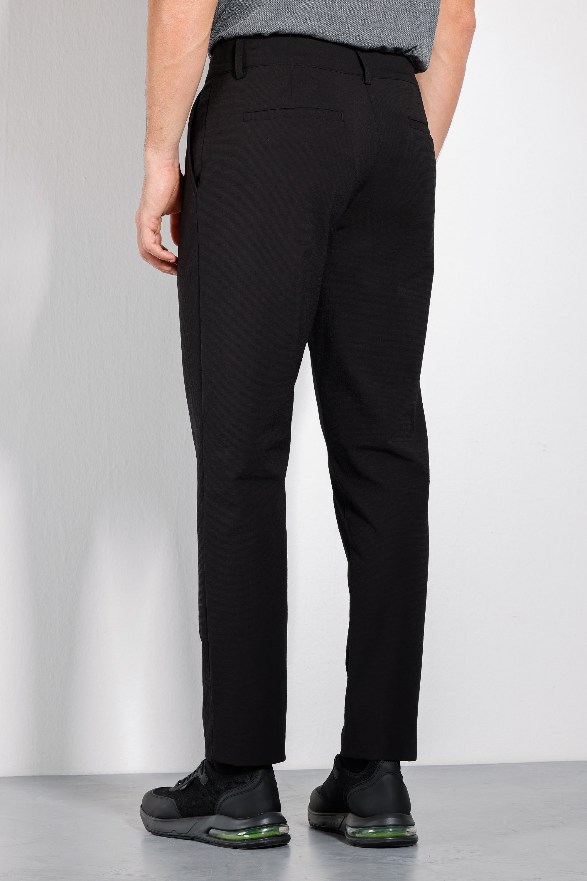 Calça Ripstop Com Cós Elástico Preto