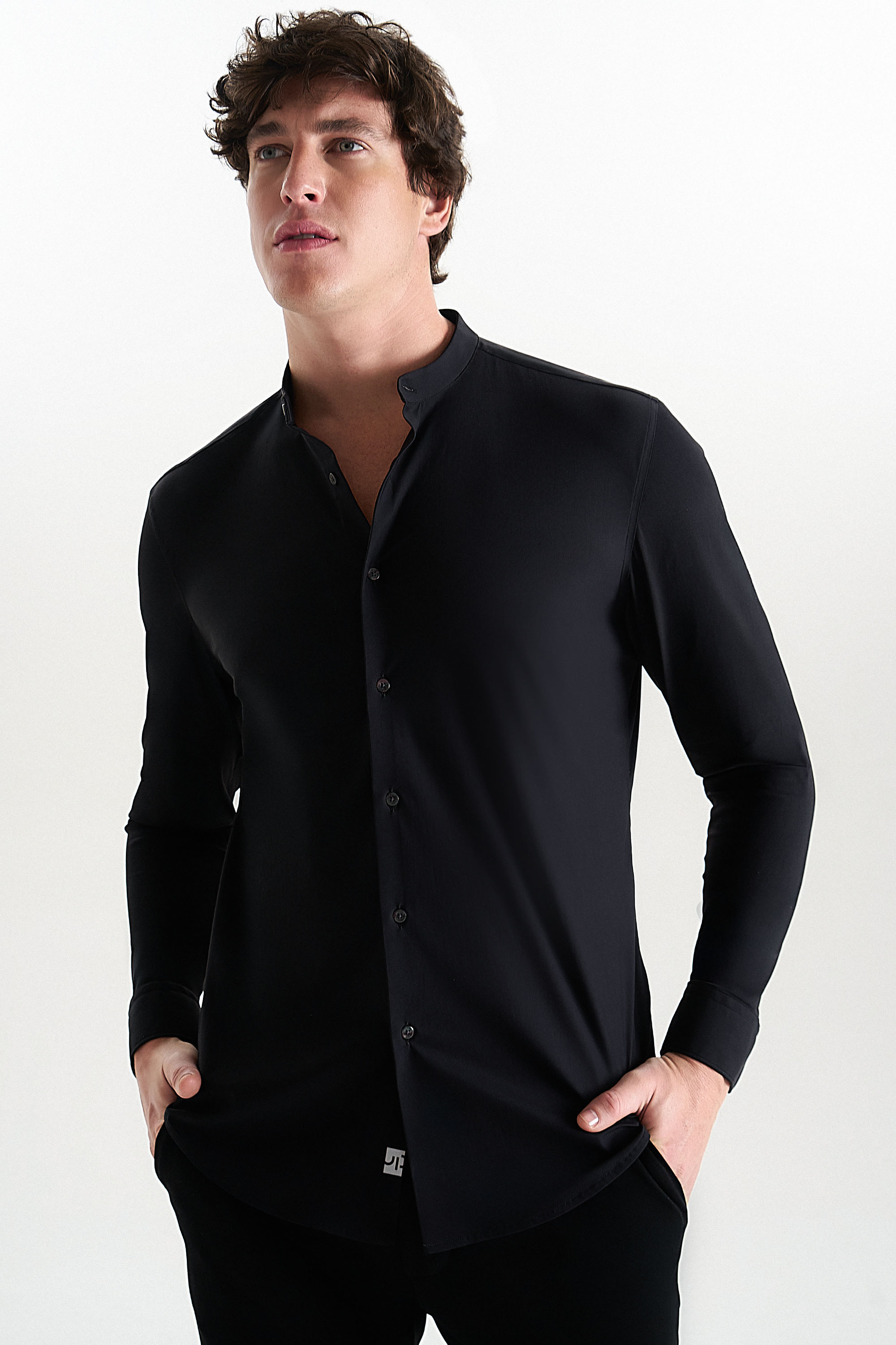 Camisa Sanforized Joel Jota Manga Longa Preto